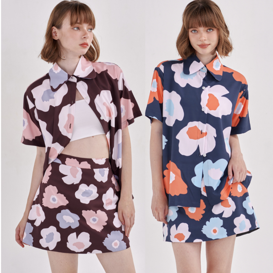 PIMNATTA Talia Skort กระโปรงกางเกงลายดอกไม้ สไตล์มินิมอล ดีไซน์เรียบหรู ผ้าพรีเมียม
