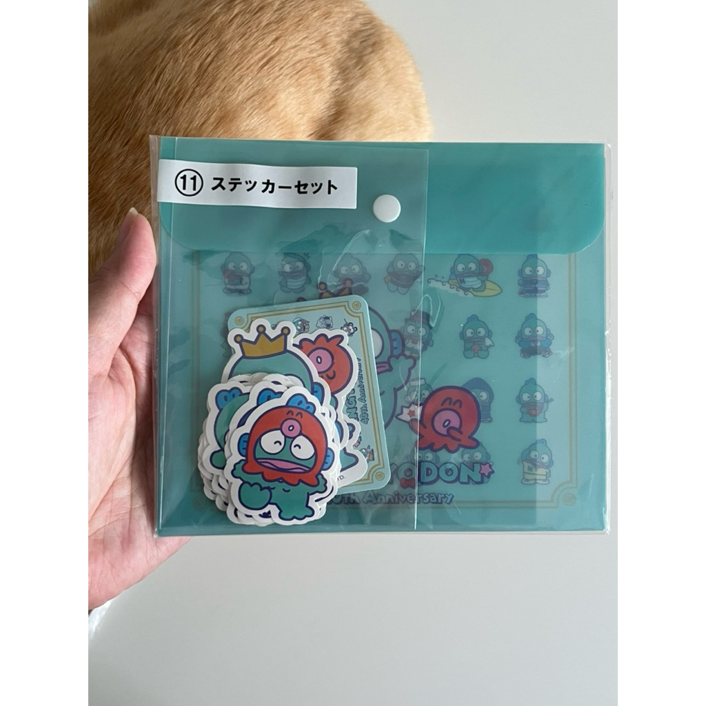 (พร้อมส่ง) - แท้จากญี่ปุ่นมือ 1 เซ็ตสติกเกอร์พร้อมซองขนาด A5 Sanrio Lottery Hangyodon Sticker Set