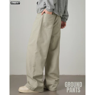 STREETXY - GROUND PANTS ทรงหลวมสไตล์ญี่ปุ่น คลุมข้อเท้า ใส่ง่ายทุกวัน ฟีลยีนส์ แต่ใส่สบายกว่า