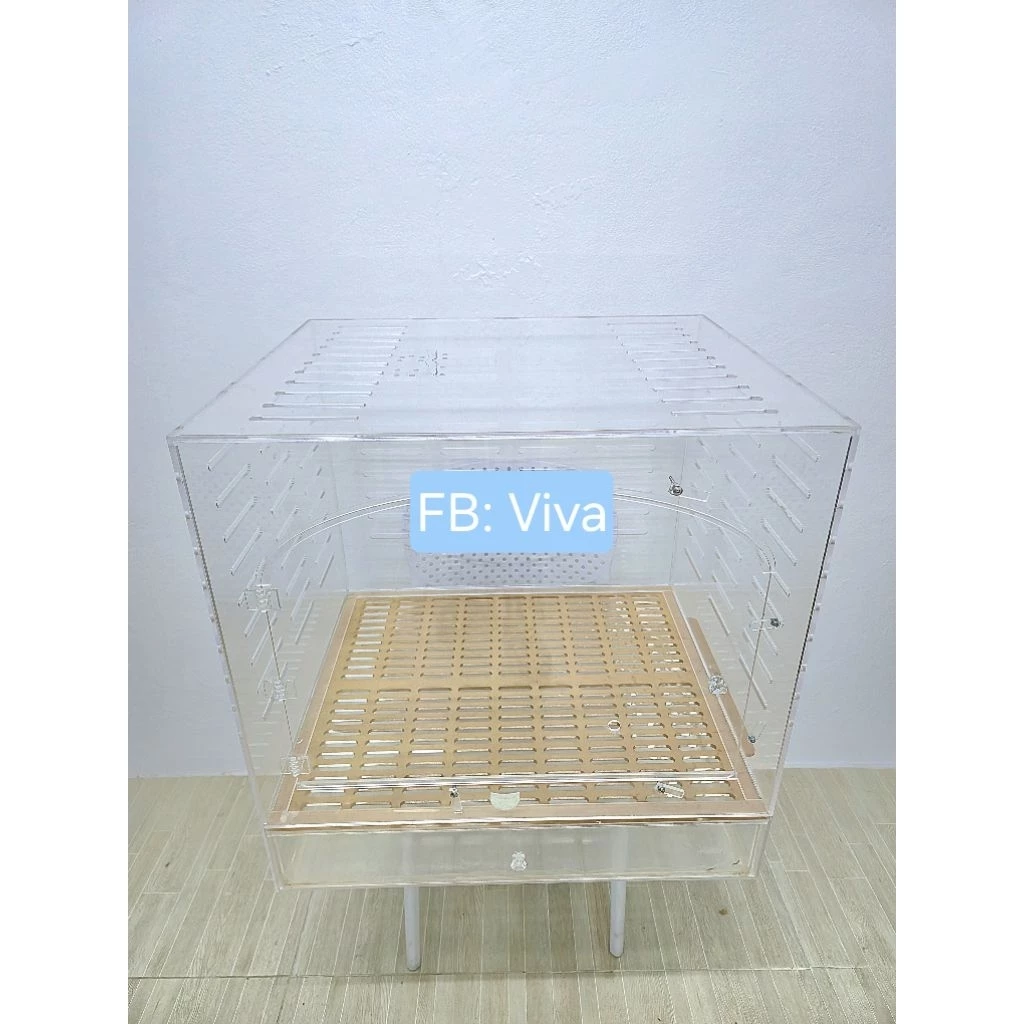 กรงอะคริลิคมือสองสีใส60*50*60 มีค่าจัดส่งอ่านรายละเอียดด้านล่าง หรือทักถาม thumbnail 6