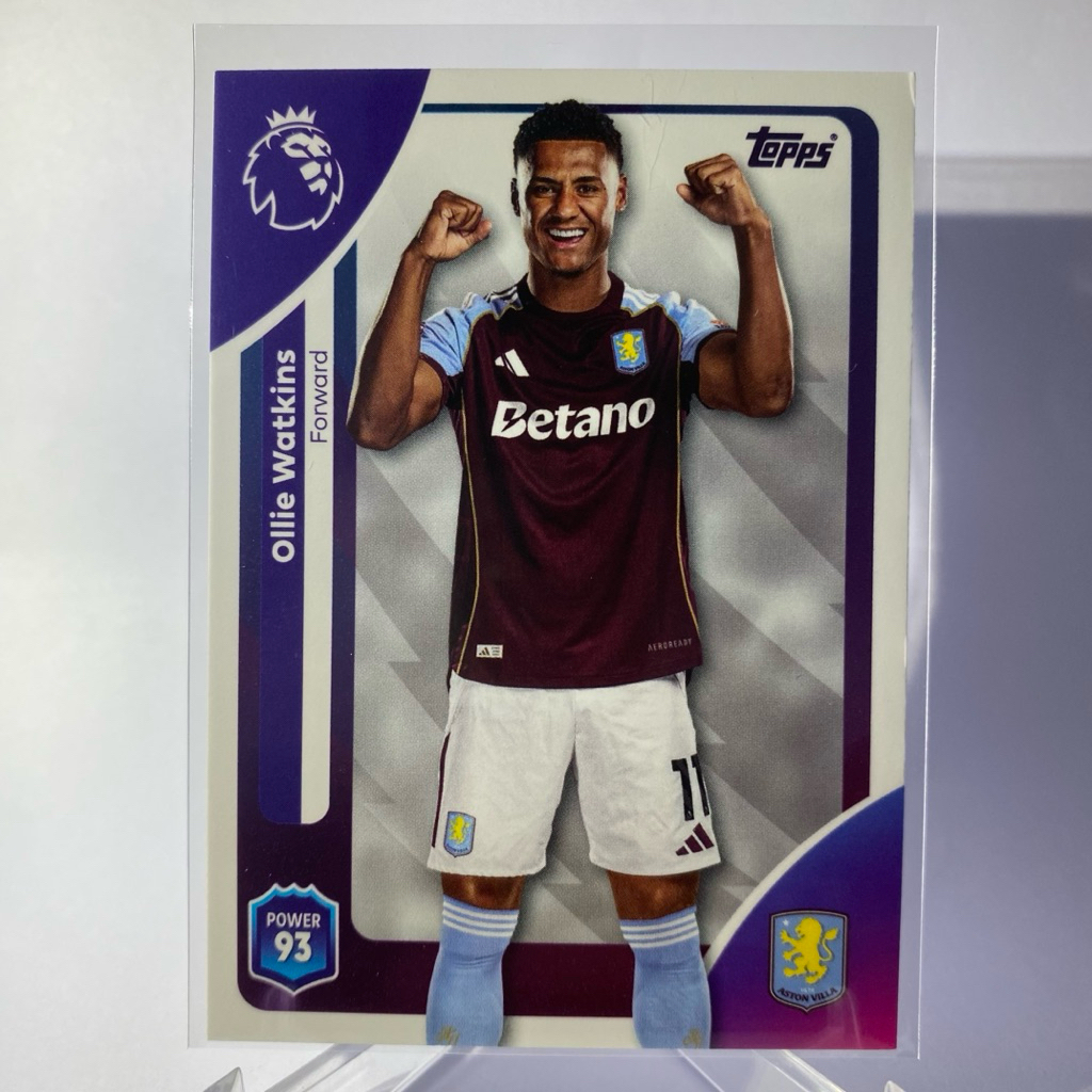 การ์ดนักกีฬาฟุตบอล OLLIE WATKINS, ASTON VILLA ,TOPPS 2025