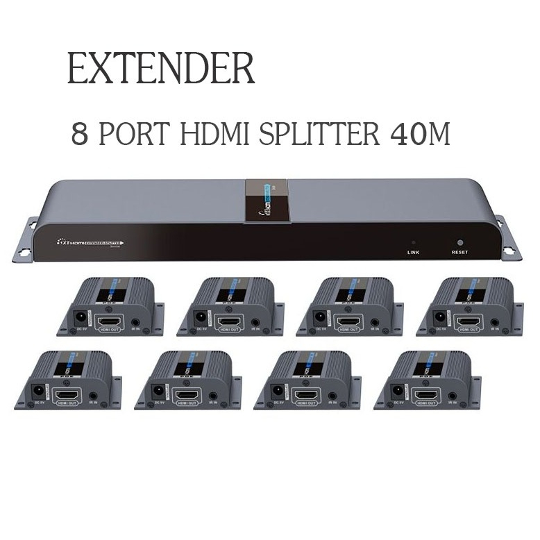 (พร้อมส่ง) HDMI Extender 1x8 PORT SPLITTER 40M EXTENDER OVER CAT6/6A/7