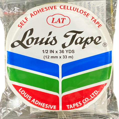 (KTS) เทปใส Louis 1/2"x36 yds แกนใหญ่