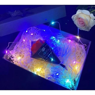 ไฟคริสมาสต์ ไฟปีใหม่ ไฟหยดน้ำ ไฟหิ่งห้อย ไฟแต่งสวน ไฟตกแต่ง ไฟลวด​ LED 1เมตร​ กระพริบ​ได้ พร้อมถ่าน​กระดุม