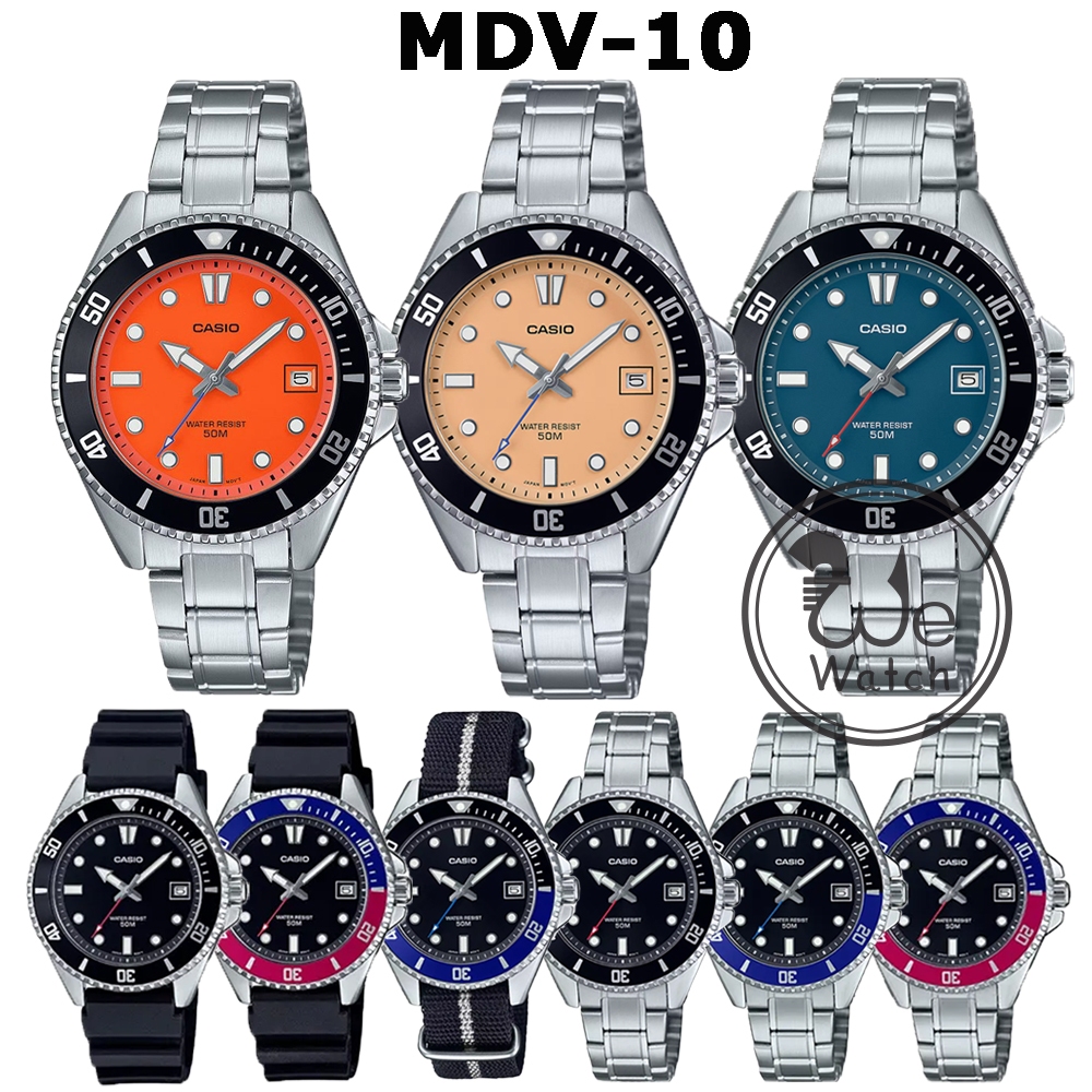 !!ประกัน1ปีและกล่อง CMG!! CASIO รุ่น MDV-10 MDV-10C MDV-10D นาฬิกาผู้ชาย ขนาด 38.5 มม. กรอบหน้าปัดแบ