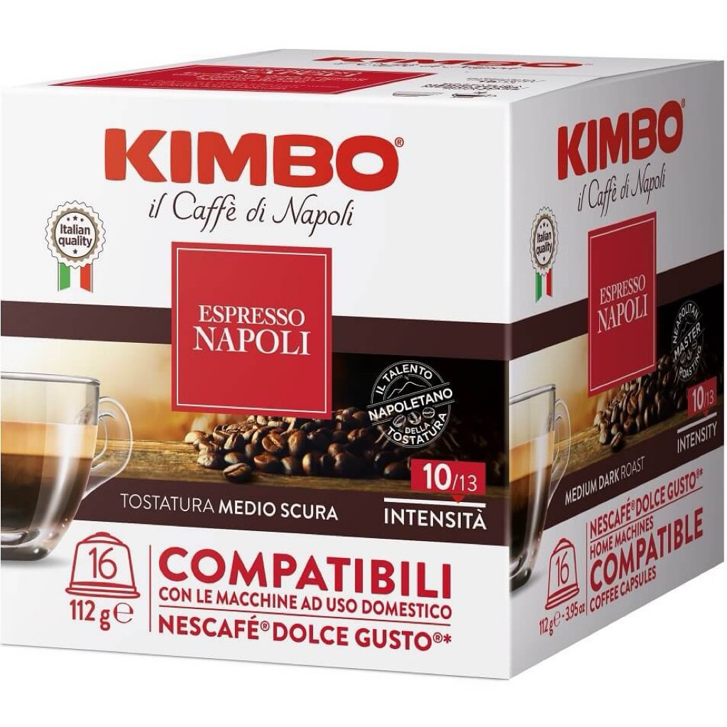 Kimbo Napoli Authentic Roasted and Ground Coffee นาโปลี กาแฟแท้คั่วบด (16แคปซูล) 112g