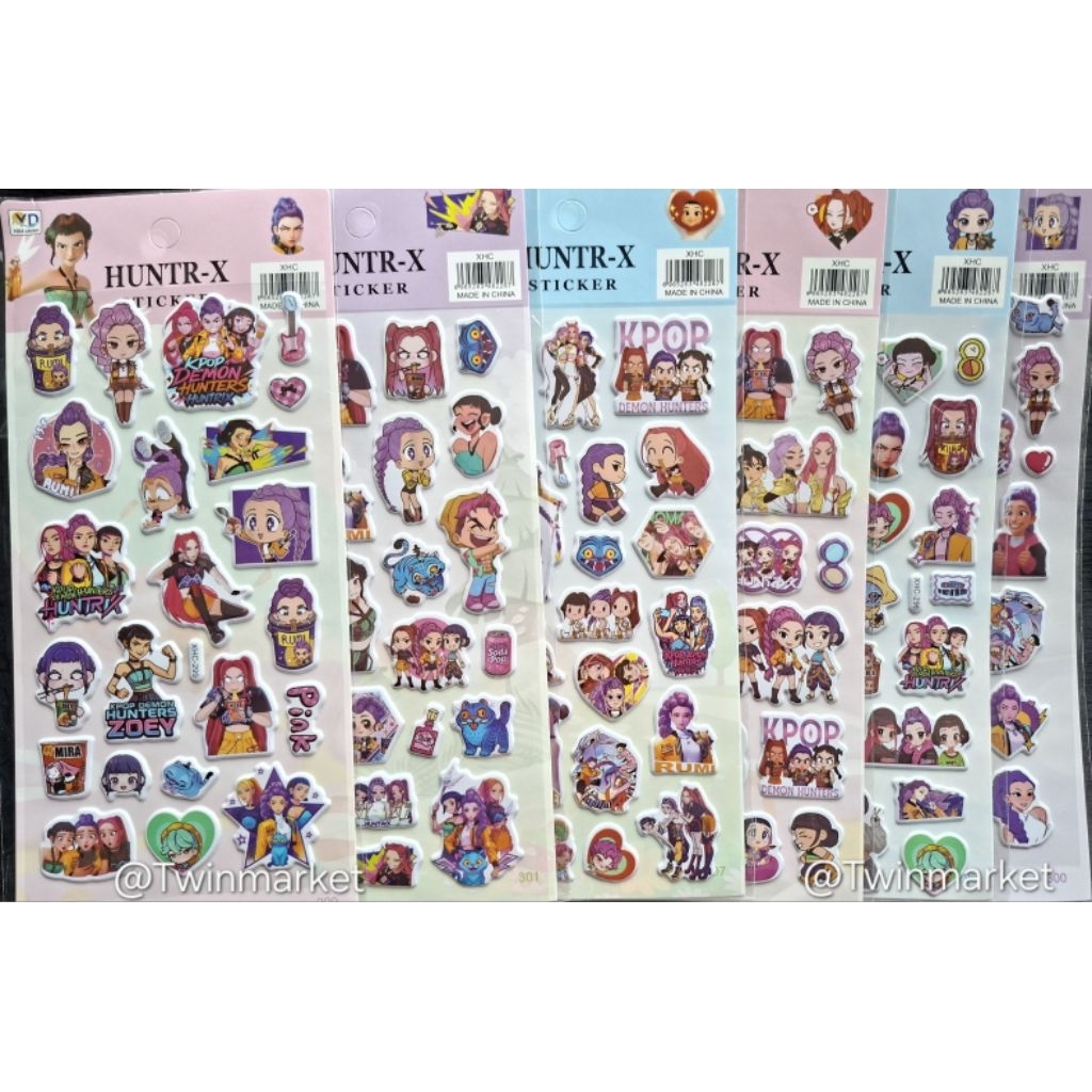 sticker Demon hunter K-Pop สติ๊กเกอร์ ราคาถูก ซื้อ6ชิ้นฟรี1 สติ๊กเกอร์เด็ก เจ้าหญิง รถ สัตว์ ไดโนเสา