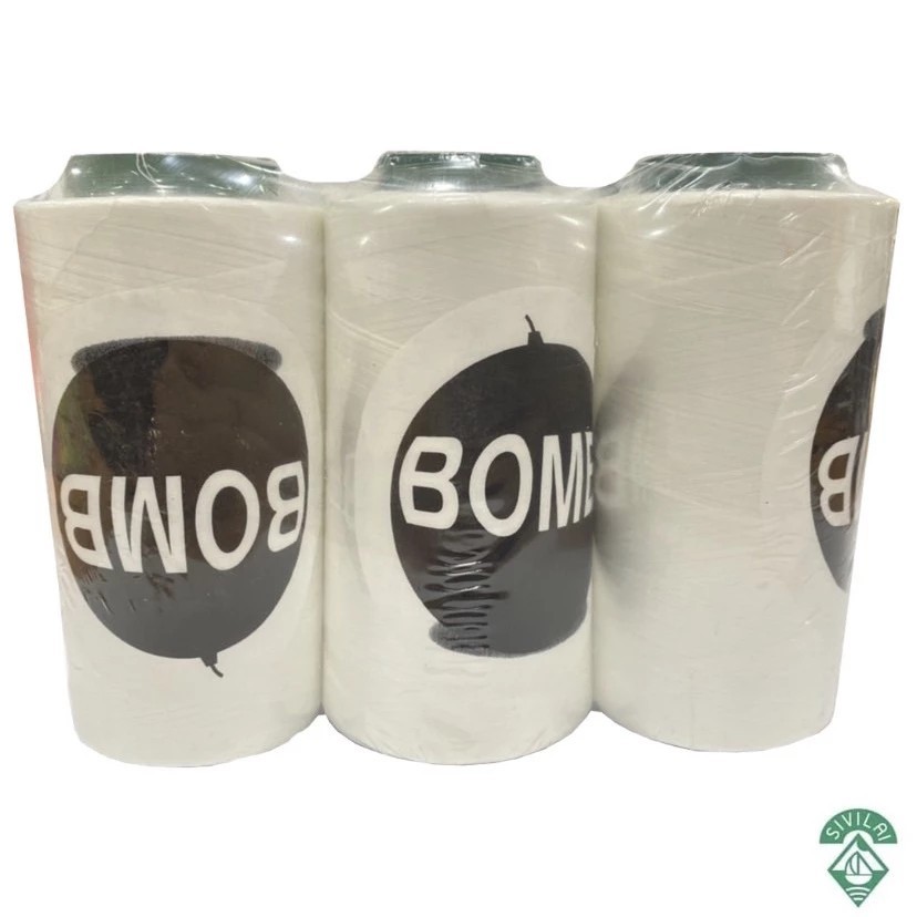 ด้ายเย็บผ้าเบอร์ 40/2 ราคาถูก สีขาวออฟไวท์/สีดำ( 6หลอด ) ตรา BOMB พร้อมส่งจากบริษัทโดยตรง