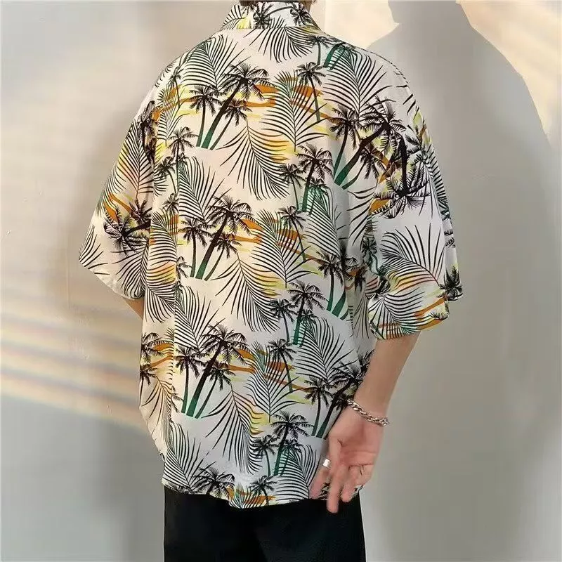 เสื้อแขนสั้นลายดอกไม้หลวม ๆ สไตล์ฮาวายเสื้อชายเสื้อหญิง 2026M - 3 xl thumbnail 7