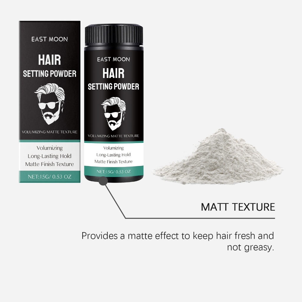 East Moon ผงจัดแต่งทรงผม 23g เพิ่มโวลุ่ม ควบคุมความมัน ผงเพิ่มโวลลุ่ม แป้งแมตต์ สำหรับจัดเเต่งทรงผม - รูปที่ 5