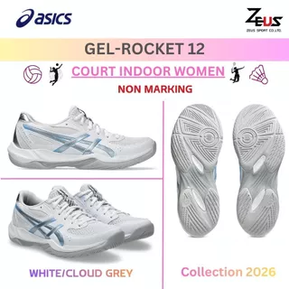 ASICS GEL-ROCKET 12 (แนะนำไซส์ + 0.5CM จากรองเท้าผ้าใบค่ะ) รองเท้าแบดมินตัน BADMINTON สำหรับผู้หญิง