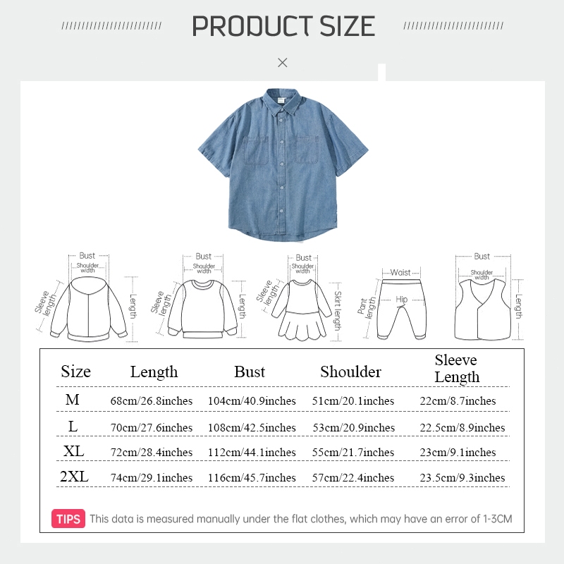 🔥【เตรียมส่ง】🔥เสื้อกระดุมแถวเดียวทรงหลวม เสื้อลำลองผู้หญิงดีไซน์บาง เสื้อเชิ้ตยีนส์แขนสั้น - รูปที่ 7