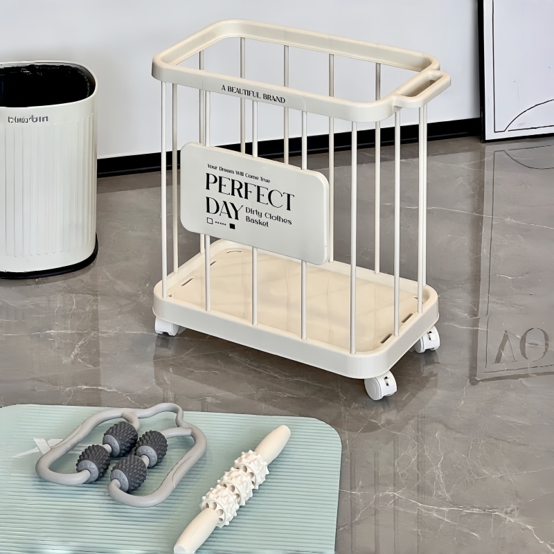 HOTUS ตะกร้าใส่ผ้าซัก ตะกร้าเก็บเสื่อโยคะคุณภาพสูงระดับพรีเมียม ตะกร้าเก็บเสื้อผ้าสกปรกแบบพกพาเ ตะกร้าเก็บของมีล้อ - รูปที่ 3