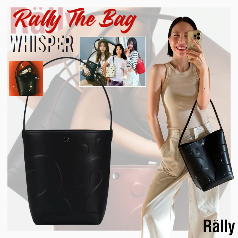 พร้อมจัดส่ง🔖💫Rally The Bag Whisper Rally Movement bag Bucket Bag กระเป๋าโท้ กระเป๋าหนัง/Noir Black