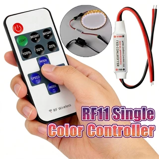 เก็บปลายทาง！RF11 12V รีโมทคอนโทรลไร้สาย Controller Dimmer หัวสองด้าน สําหรับ Mini LED Strip Light อุปกรณ์เสริม