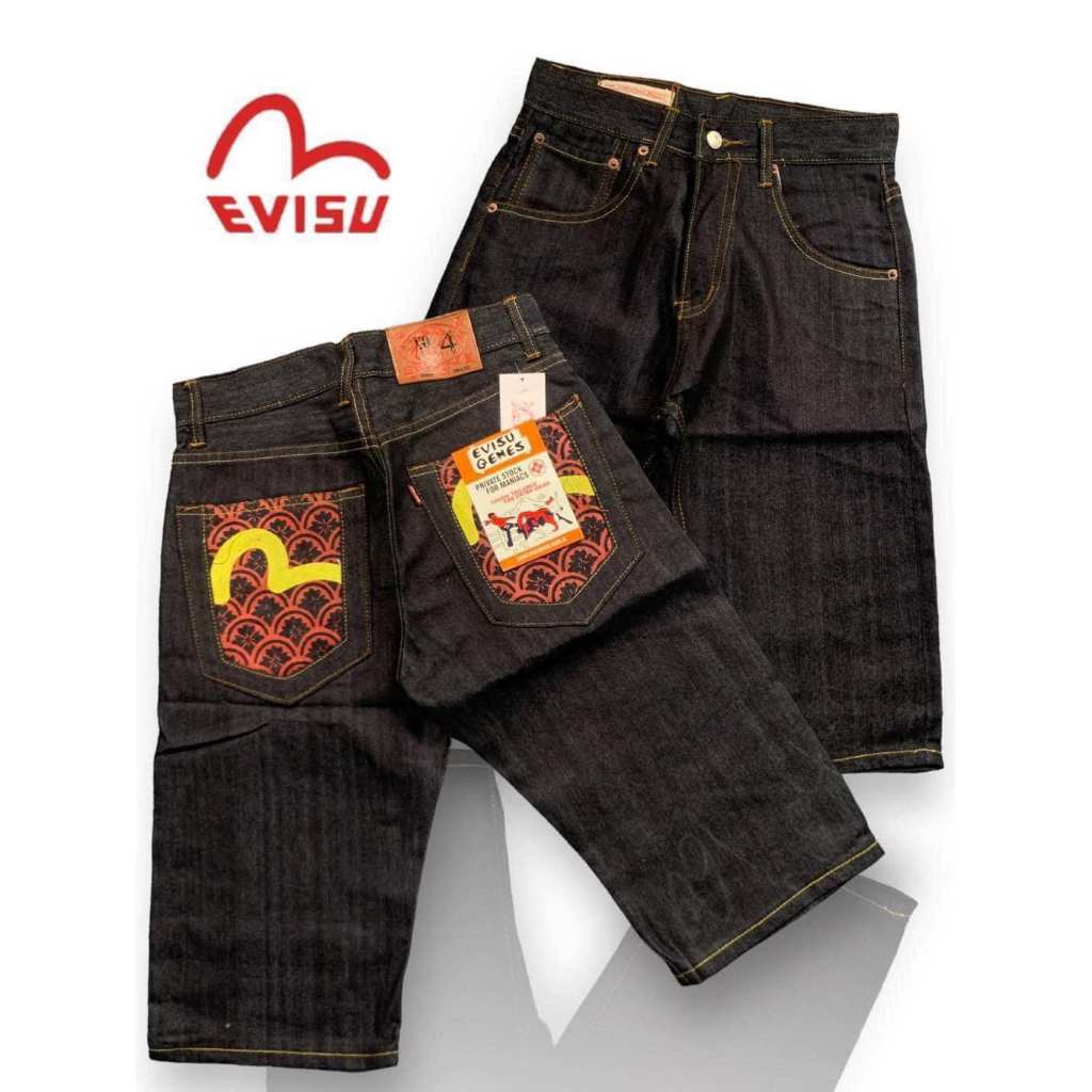 กางเกงยีนส์ขาสั้น EVISU