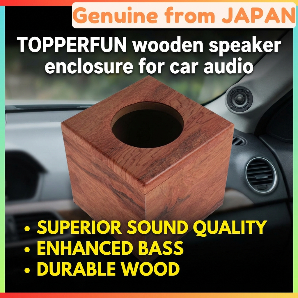 TOPPERFUN Car Speaker Box wooden speaker enclosure for car audio — 4-inch vehicle speaker enclosure