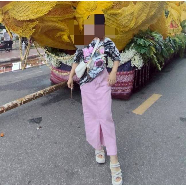 กระโปรงยาวป้ายGRLมือสอง