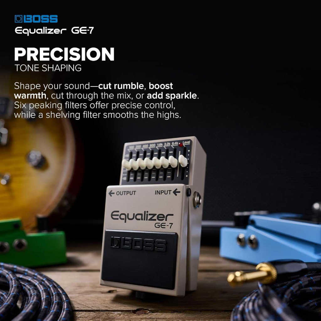 [โค้ดลด500-🔥] BOSS เอฟเฟค GE-7 Equalizer เอฟเฟคกีตาร์ เสียงอีควอไลเซอร์ ปรับ EQ ได้ 7 ย่านเสียง เอฟเ
