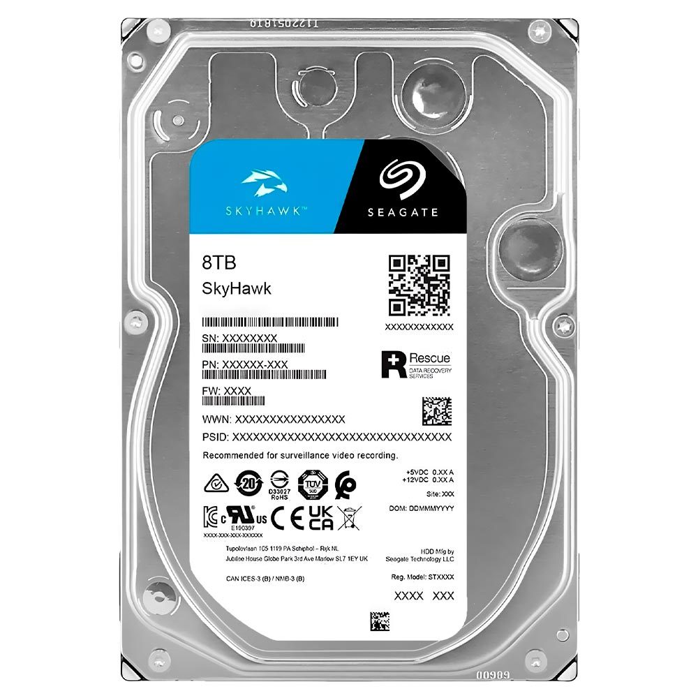 8 TB HDD CCTV SEAGATE SKYHAWK AI (7200RPM, 256MB, SATA-3, ST8000VE001)