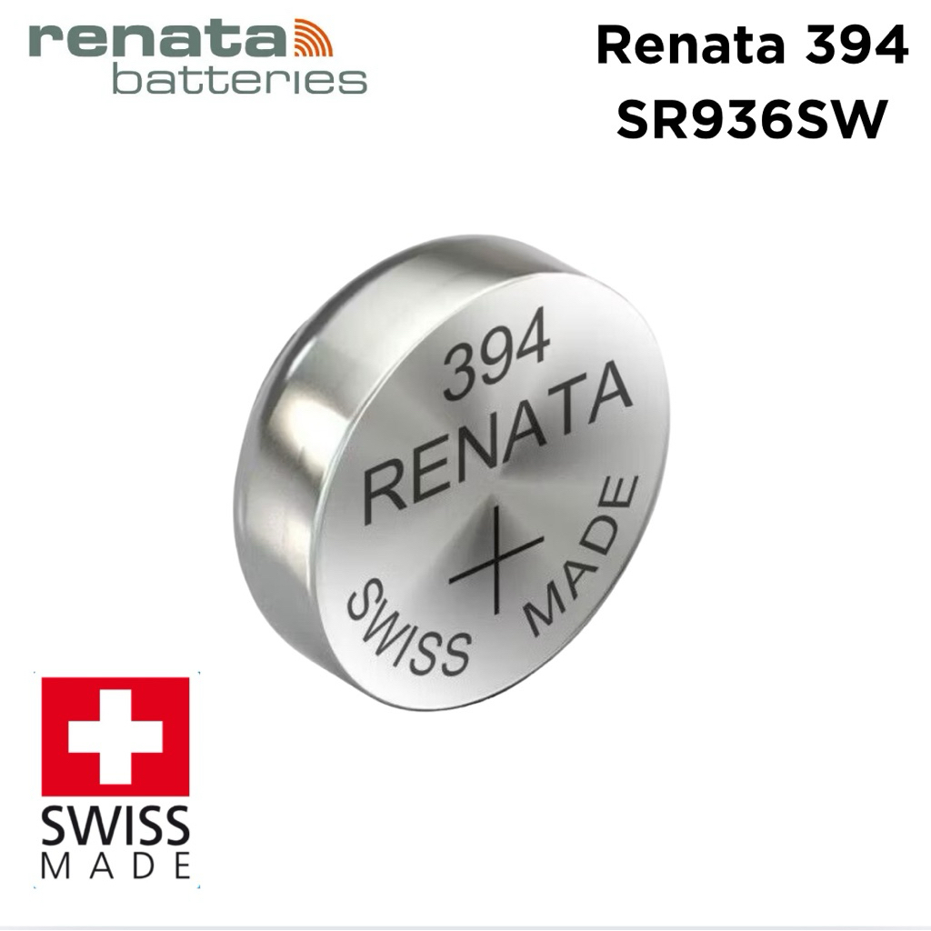 ถ่านกระดุม ถ่านนาฬิกา Renata 394 หรือ SR936SW , 936SW 1.55 V (แพ็คละ 1 เม็ด) ของแท้ 100%