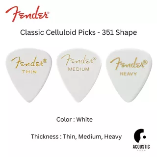 ปิ๊กกีตาร์ Fender Classic Celluloid 351 Guitar Pick ยอดนิยม