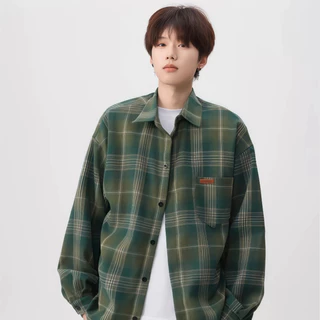 เสื้อแจ็คเก็ตเชิ้ตลายสก๊อตแขนยาว ผ้านุ่ม ระบายอากาศได้ดี สไตล์เกาหลี ใส่ได้ทั้งชายและหญิง ทันสมัย