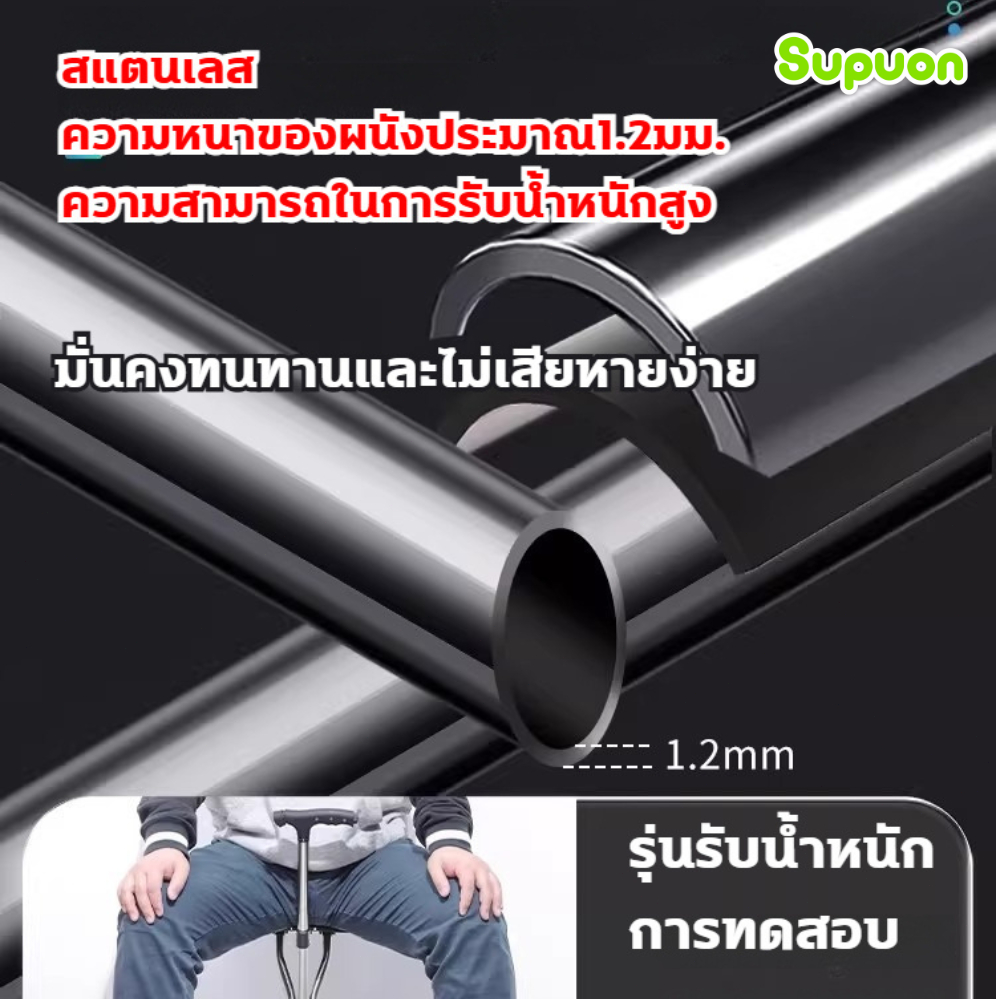 ไม้เท้าช่วยเดิน ไม้เท้า ไม้เท้าผู้สูงอายุ ไม้เท้า 2 in 1 อลูมิเนียม ไม้เท้าเก้าอี้พับได้ รองรับน้ำหนัก200กิโลกรัม - รูปที่ 3