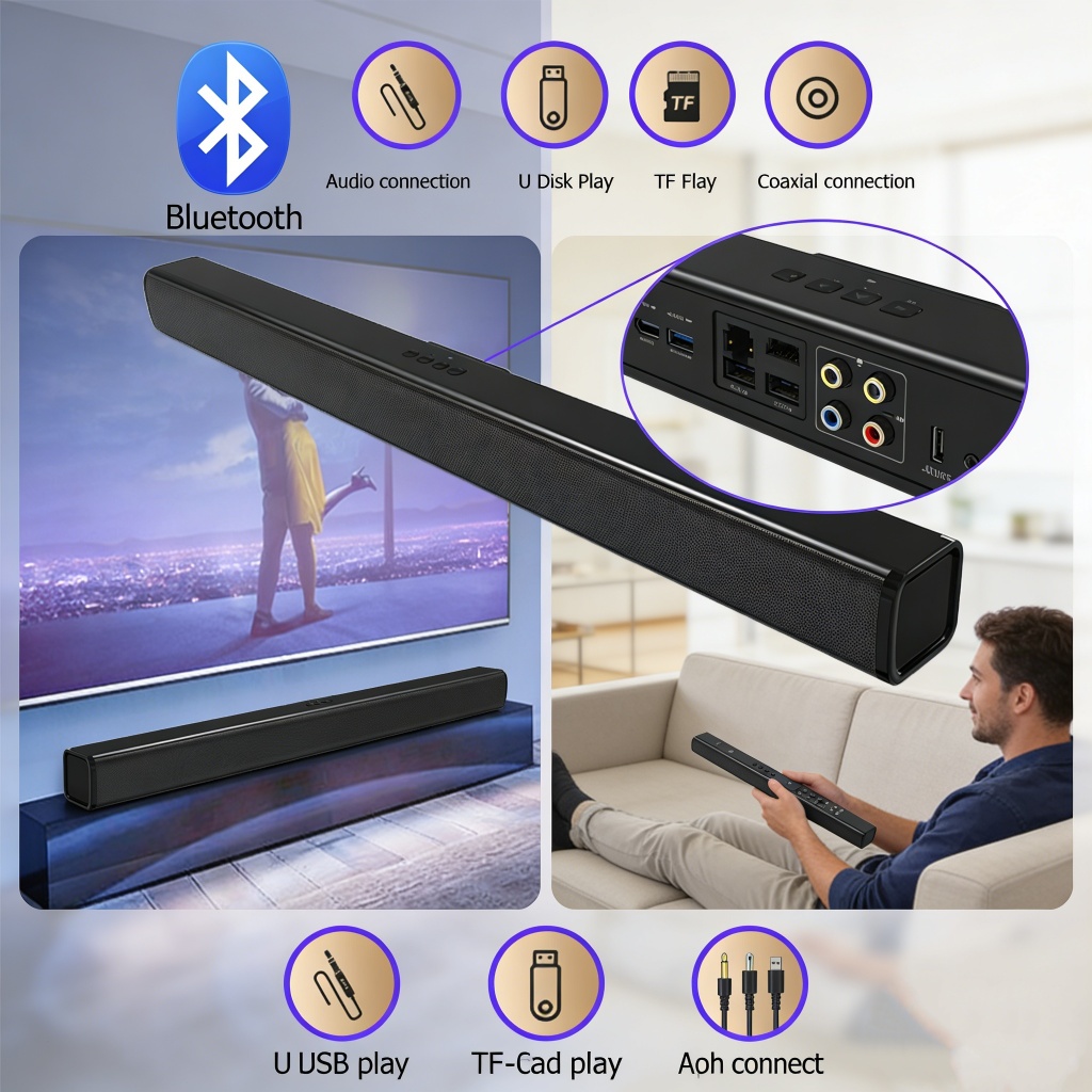【DTMall01】TV Speaker Soundbar ลำโพงซาวด์บาร์ Bluetooth 5.0
