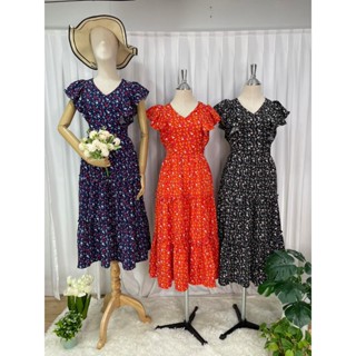 เดรสยาว คอวี CH6 เดรสสาวหวาน ผ้าดี ใส่สบาย ใส่เที่ยว ใส่ออกง…