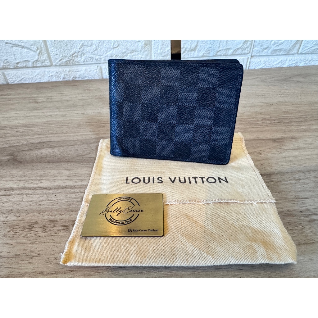 กระเป๋าสตางค์ LV ของแท้ 100% ใบสั้น ผู้ชาย Damier Graphite