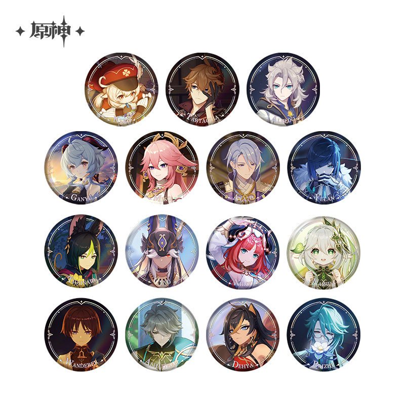 [ พร้อมส่ง / Official ] Genshin Impact Character PV Badge เกนชิน อิมแพค เข็มกลัด จาก PV Hu Tao Yae Wanderer Neuvillette