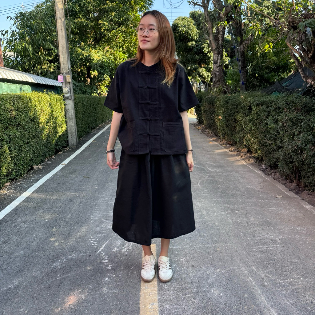 lamoonta เสื้อพื้นเมืองผู้หญิง เสื้อพื้นเมืองผู้ชาย ชุดไปวัด กางเกงปฏิบัติธรรม เสื้อพื้นเมืองคอจีน ขายเป็นชิ้น