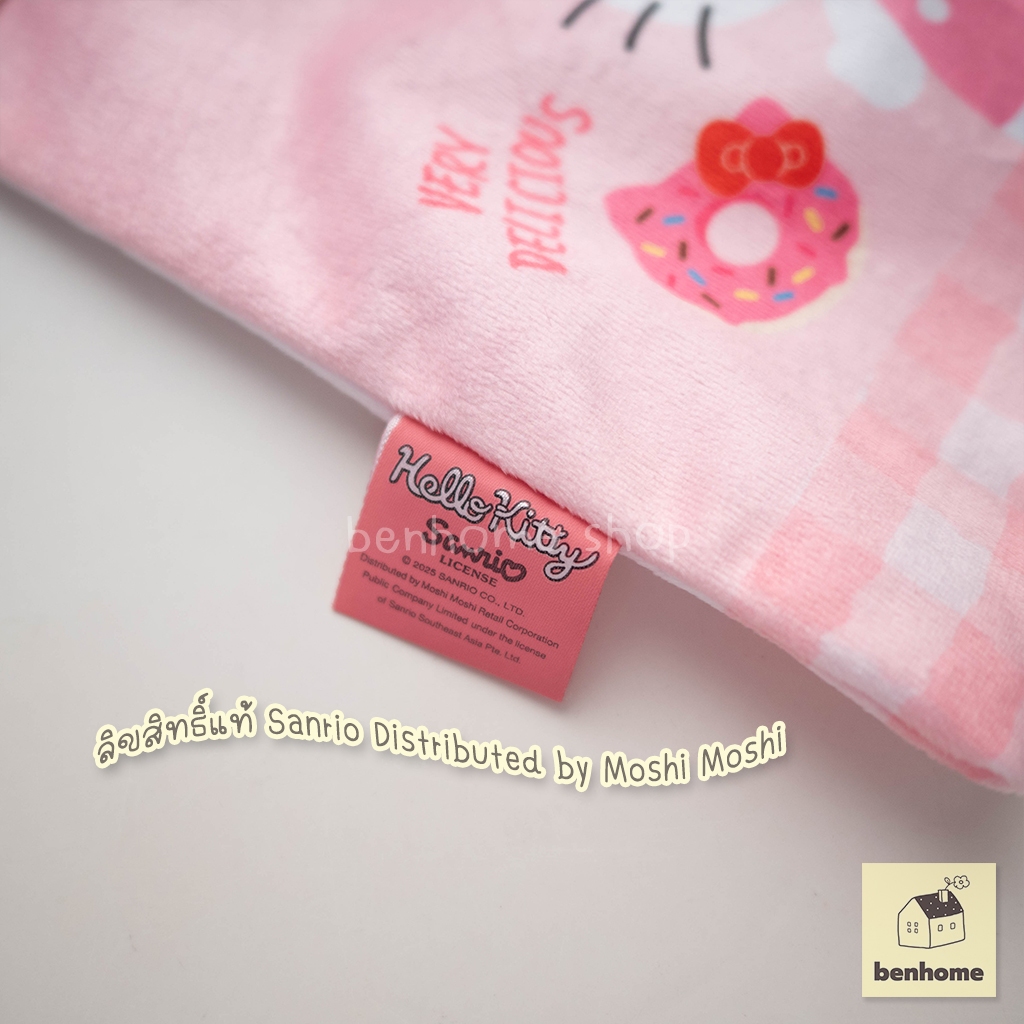 MOSHI MOSHI ถุงผ้ากำมะหยี่ลาย Hello Kitty เฮลโล คิตตี้ (พร้อมส่ง) - รูปที่ 2