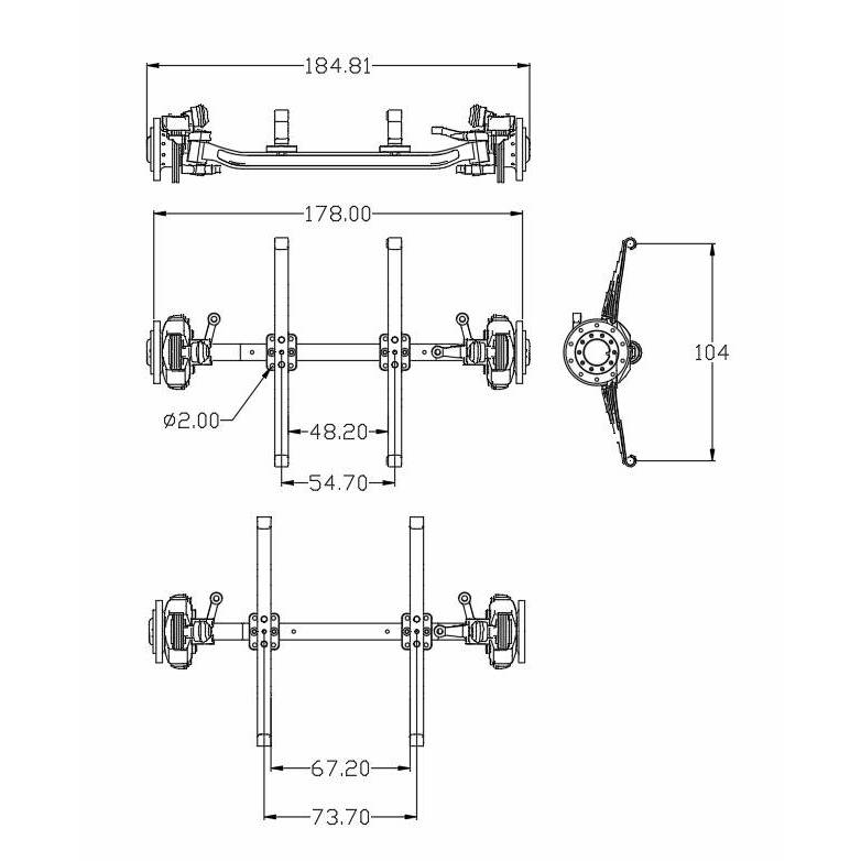1/14 ชุดคานหน้าโลหะ สำหรับรถบังคับ 1/14 รถบรรทุก Tamiya รถบังคับ DIY - รูปที่ 7