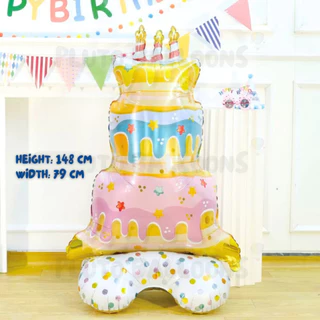 [ร้านไทย] - 🎈ลูกโป่งฟอยล์เค้ก ใบใหญ่มาก มีฐานตั้งได้ 5 ตัวเลือก🎈