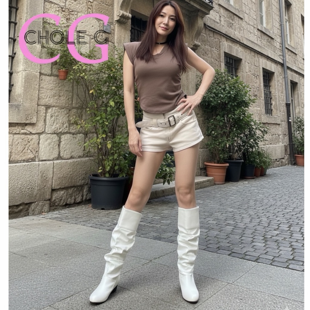 [ส่งด่วนถึงภายใน3ชม.ได้👍] Chole G: Honey PP Korea Boots (SH0264)รองเท้าบูทยาว หนัง - รูปที่ 3