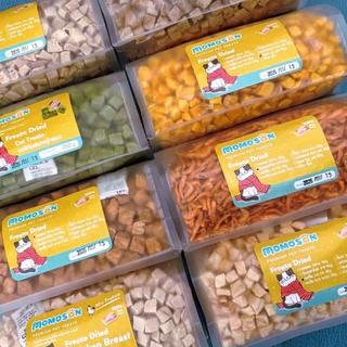 [ถุงกลาง] ขนมฟรีซดรายแมว สุนัข เนื้อสัตว์100% ไม่เค็ม อาหารหมา อาหารแมว อกไก่ ตับไก่ แซลมอน ไข่แดง หญ้าแมว ขนมแมว ขนมหมา