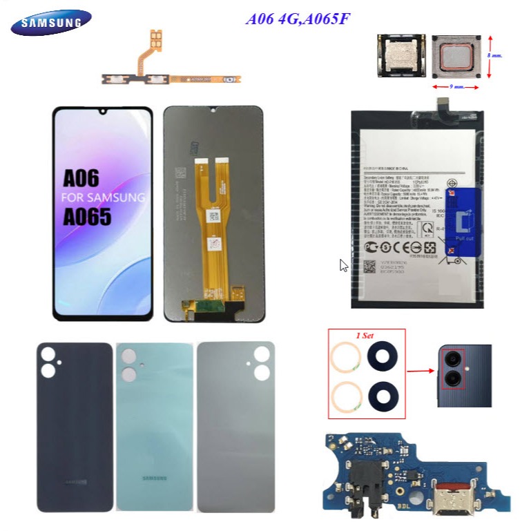 อะไหล่มือถือ Samsung A06 4G,A065,A065F,A065M/สายแพร/ลำโพงหูฟัง/กระจกเลนส์กล้อง/ฝาหลัง/แบต HQ-7160SS/