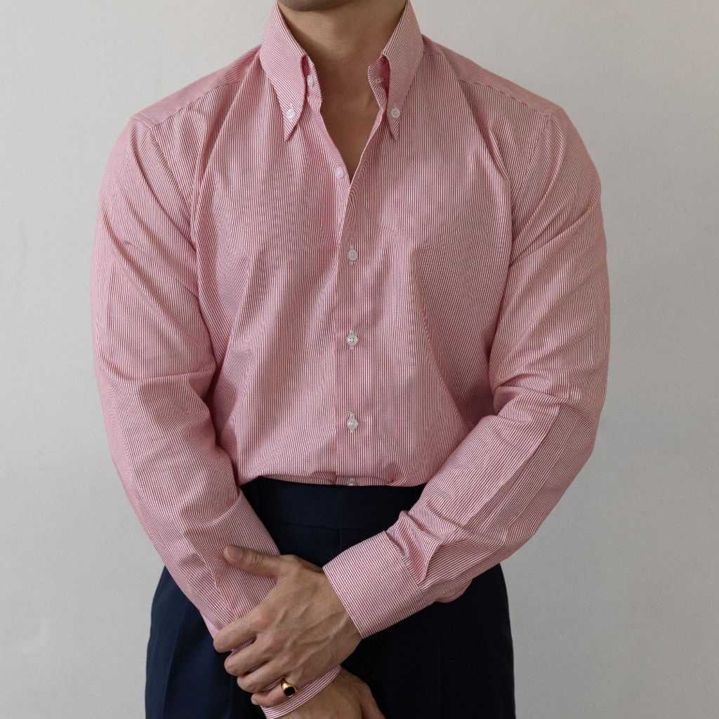 Thepatterns.co - S02 Button Down Stripe Shirt เสื้อเชิ้ตลายทาง แขนยาว คลาสสิค