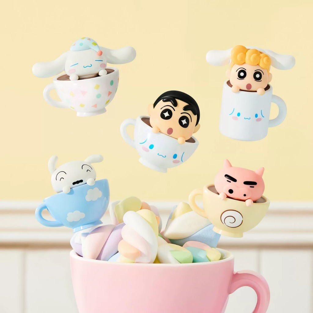 [พร้อมส่ง-แบบจุ่ม ] TOP TOY โมเดลมินิ Shinchan x Cinnamonroll Tea Cup (1ซอง/3ตัว) ชินจัง x ซินนาม่อนโรล