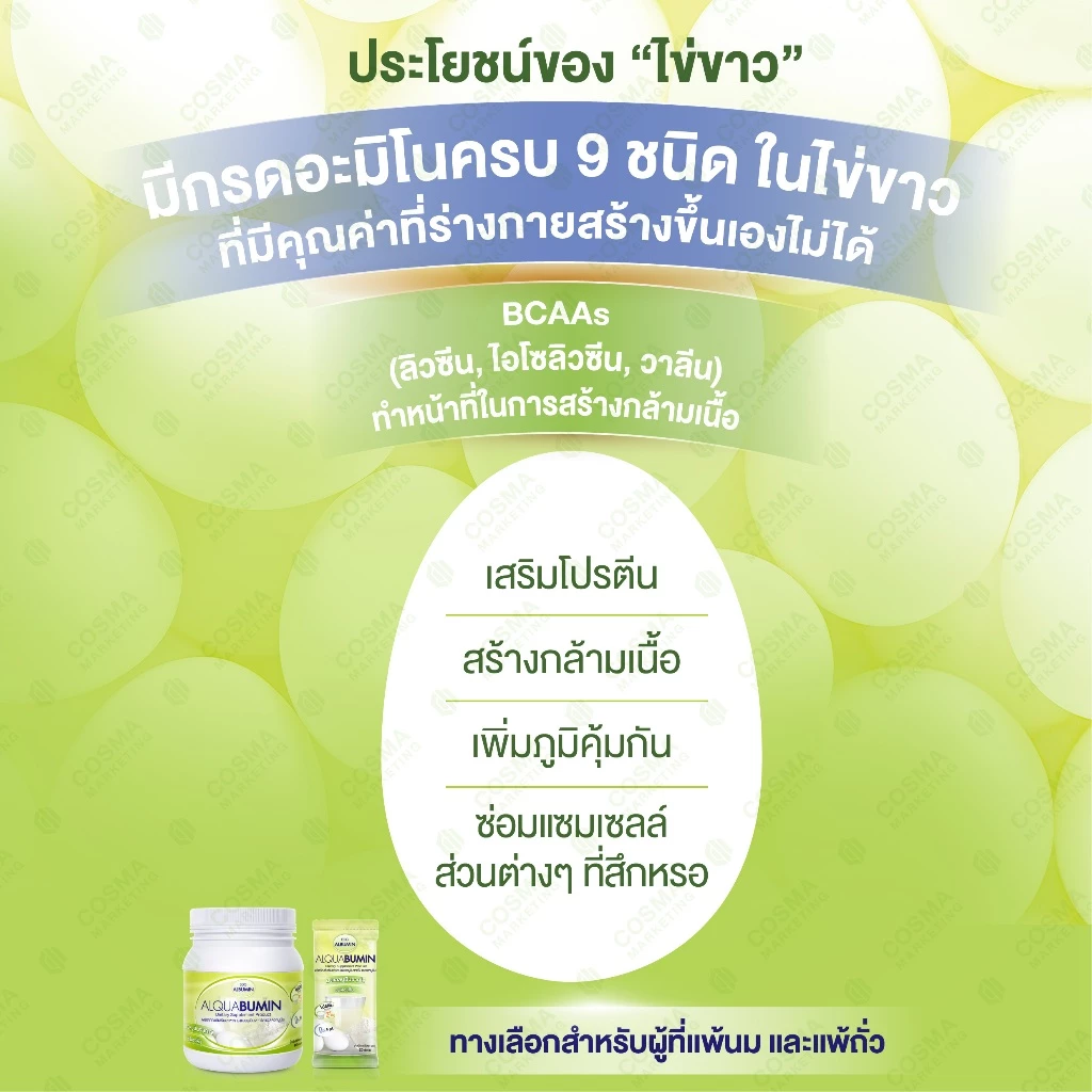 ไข่ขาวผงชงดื่ม Egg Albumin Alquabumin 25 กรัม thumbnail 7