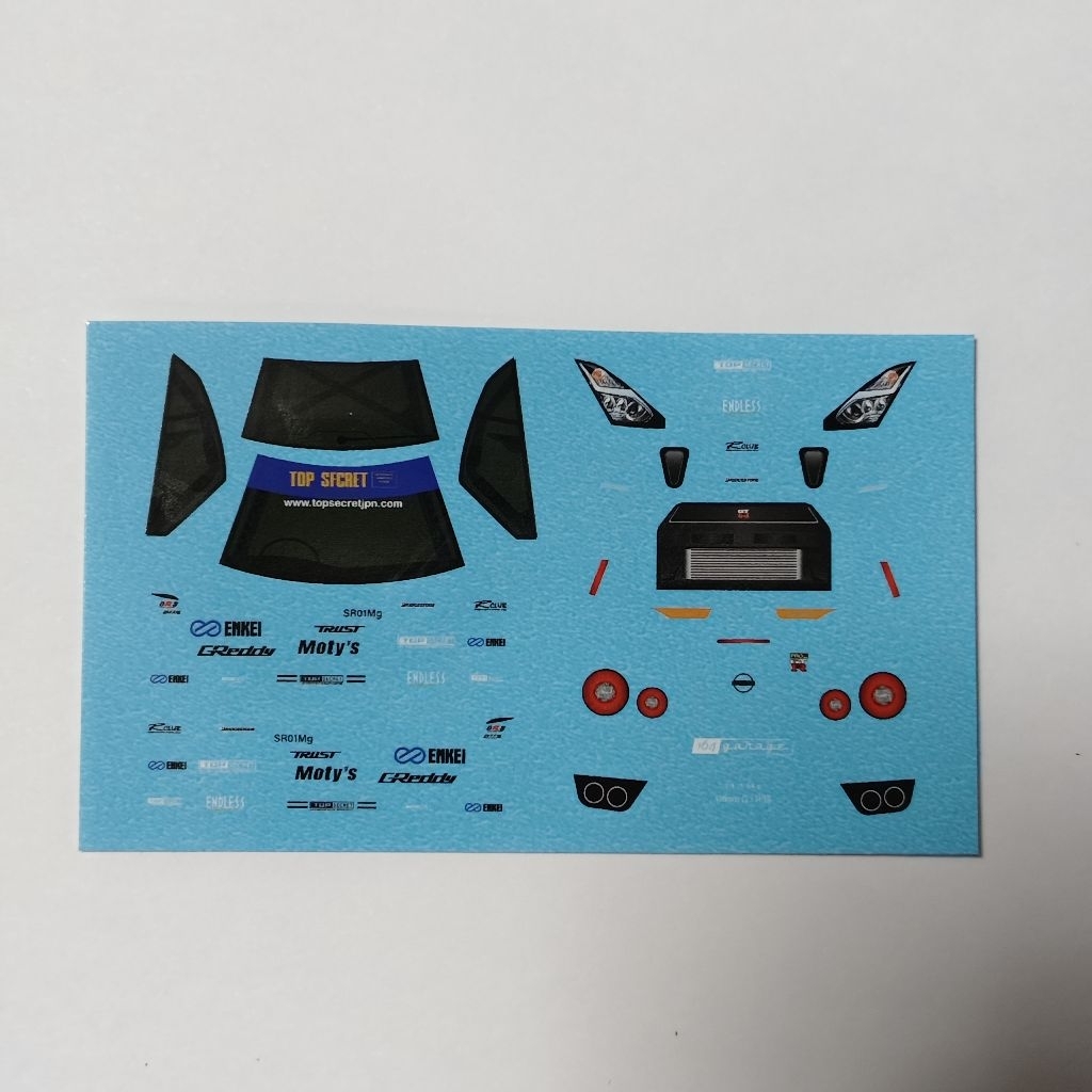 ดีคอลน้ำ 1/64 Decal Choro Q Nissan R35 Top secret ไฟหน้า-ไฟท้าย