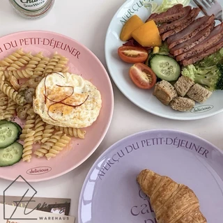 【พร้อมส่ง】🍽️ จานเซรามิก จานก้นลึก แก้ว สไตล์อังกฤษ วินเทจ คาเฟ่มินิมอล สุดน่ารัก เข้าไมโครเวฟได้