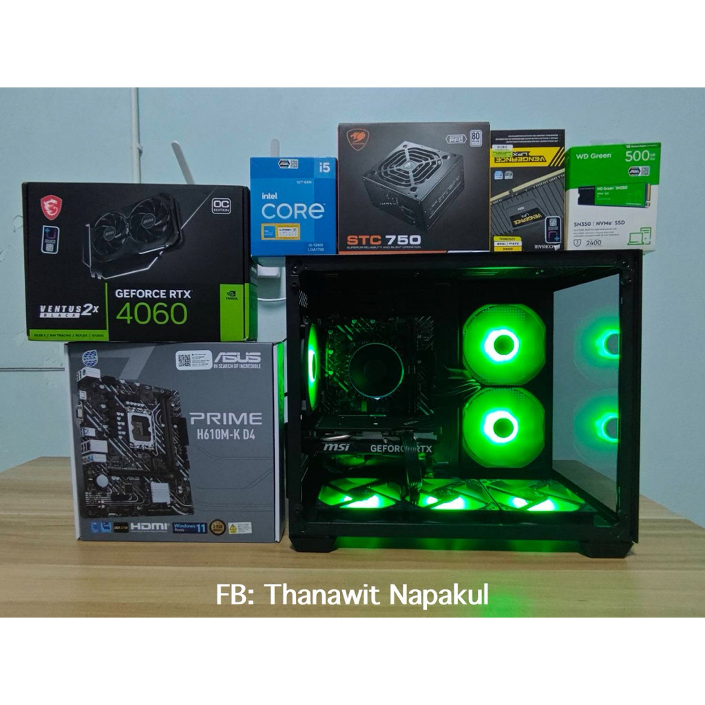 คอมประกอบ 12400 ไม่F +การ์ดจด4060 (มือสอง มีประกัน)