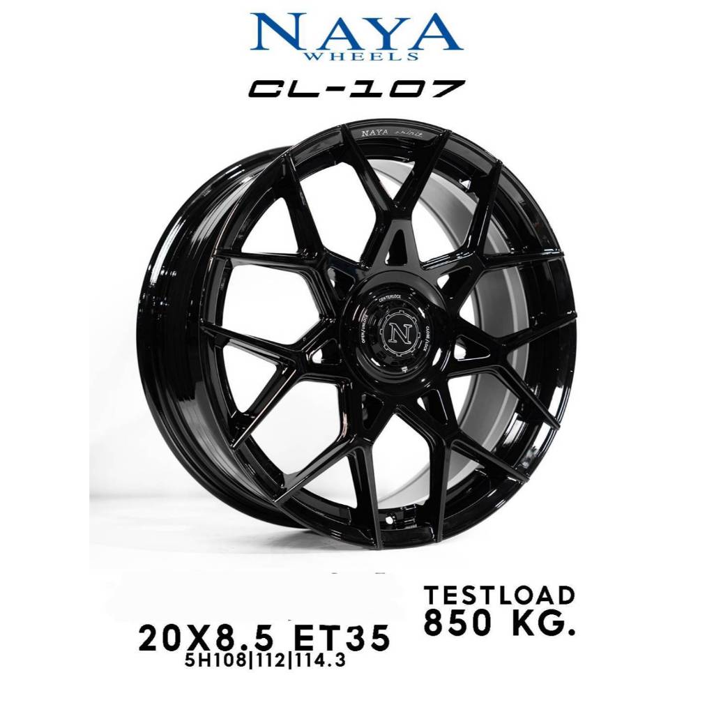 ล้อแม็ก Naya CL-107 สีดำเงา กว้าง 8.5-20นิ้ว 5รู108/113 Offset35 CB73.1