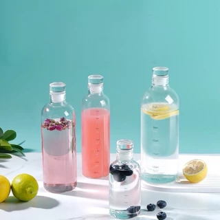 JRL ขวดน้ำแก้ว Borosilicate แบบพกพา ทนความร้อน สลับร้อน-เย็นได้ 300/500/750/1000 ml (สีใส) ฝาแน่นสนิท