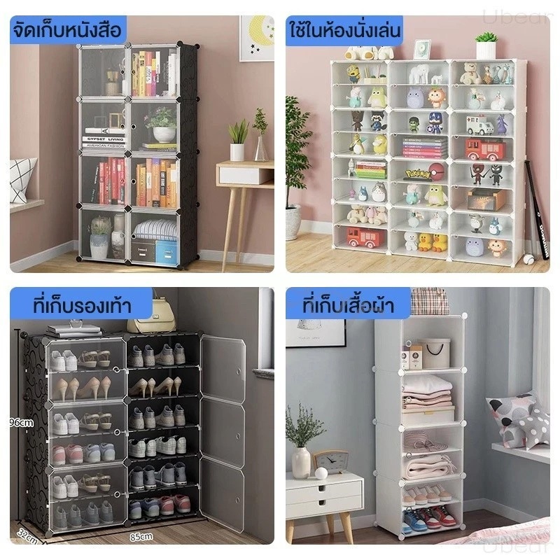 DIANG ตู้รองเท้าแบบความจุสองเท่า ชั้นวางรองเท้าทนทาน กล่องเก็บฝุ่นโปร่งใส สะสมซ้อนกันได้ - รูปที่ 4