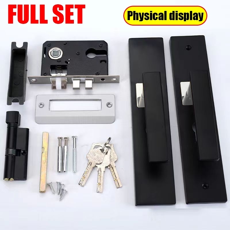 ⭐เงียบเป็นพิเศษ⭐ ลูกบิดก้านโยกห้องนอน ลูกบิดประตูก้านโยก สีดำ เสียงเงียบ มือจับล็อคประตูอลูมิเนียม พร้อมล็อคในตัว - รูปที่ 7