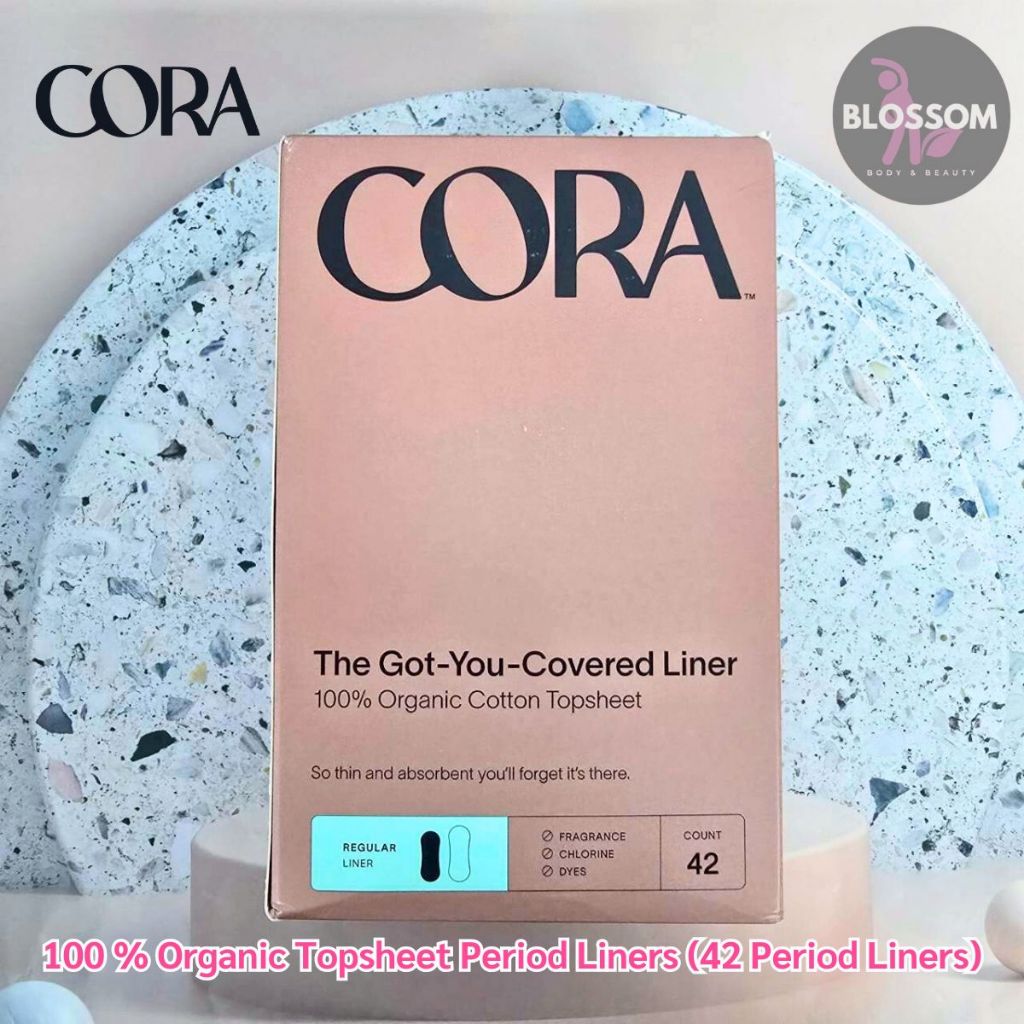 CORA - 100 % Organic Topsheet Period Liners 42 Liners ผ้าอนามัย สำหรับผู้หญิง